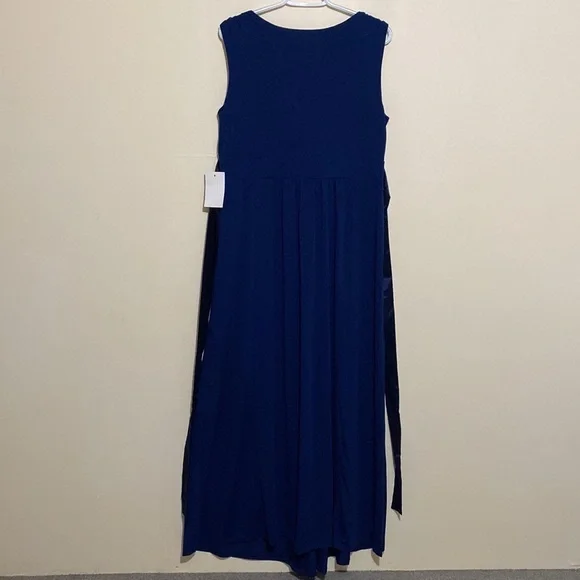 Angel Maternity Dark Navy Maternity Evening Maxi Dress Sleeveless  L - Picture 3 of 13